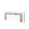 Modern contracted LED TV Cabinet with Storage Drawers,4 Storage Cabinet with Open Shelves for Living Room Bedroom
