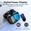 Bluetooth Headphones True Wireless Earbuds LED Power Display Earphones with Wireless Charging Case IPX5 Waterproof in-Ear Earbuds with Mic for TV Smar