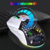 HXSJ New USB Wired Game Mouse RGB Backlit Braid 7200DPI Adjustable Back Cover Replaceable Home Optical Mouse