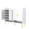 Shoe Cabinet with Doors, 11-Tier Shoe Storage Cabinet with Adjustable Shelves, Modern Wooden Shoes Shoe Storage Organizer for Entryway, Living Room, H