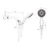4.7in. 7 Modes Spray ABS High Pressure Handheld Shower Head with Stainless Steel Shower Hose