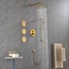 Shower System with Shower Head, Hand Shower, Slide Bar, Bodysprays, Shower Arm, Hose, Valve Trim, and Lever Handles