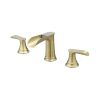 The new model is beautiful and practical Waterfall Bathroom Sink Faucet 3 Hole Dual Handle 8 Inch Bath Faucet with Plastic Perforated Drainer