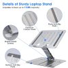Laptop Stand Riser Stepless Angle Adjustable Ergonomic Notebook Holder Heat Dissipation Notebook Elevator for Laptop Tablet Drawing Board up to 15.6in