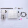 Trustmade Wall Mounted Square Rainfall Pressure Balanced Complteted Shower System with Rough-in Valve, 3 Function, 10 inches - 3W02