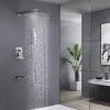 Trustmade Wall Mounted Square Rainfall Pressure Balanced Complteted Shower System with Rough-in Valve, 3 Function, 10 inches - 3W02